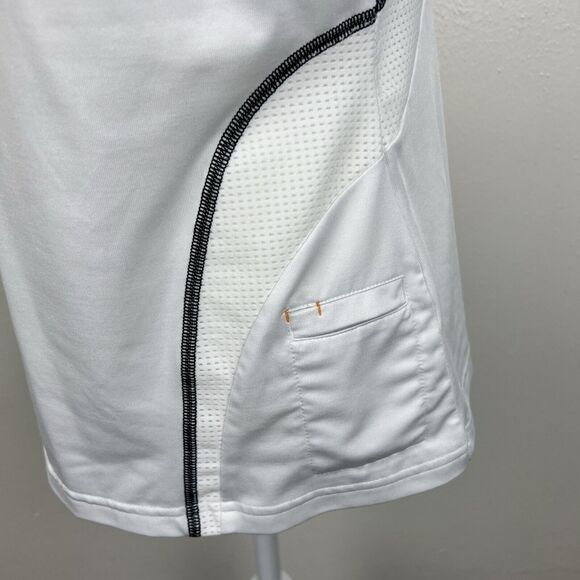 Fila Shirt Women Extra Large White Orange V-Neck Short Sleeve Stretch Active Tee - Picture 8 of 11